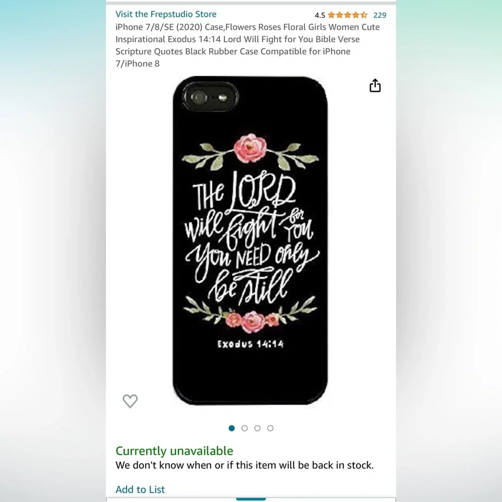 💰2/$10 iPhone 7/8/SE (2020) black rubber cell phone case